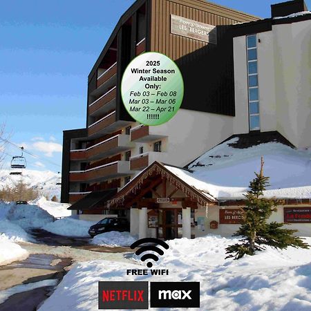 Superb View+Swim Pool+Smart Tv+Netflix+Projector Appartement Huez Buitenkant foto