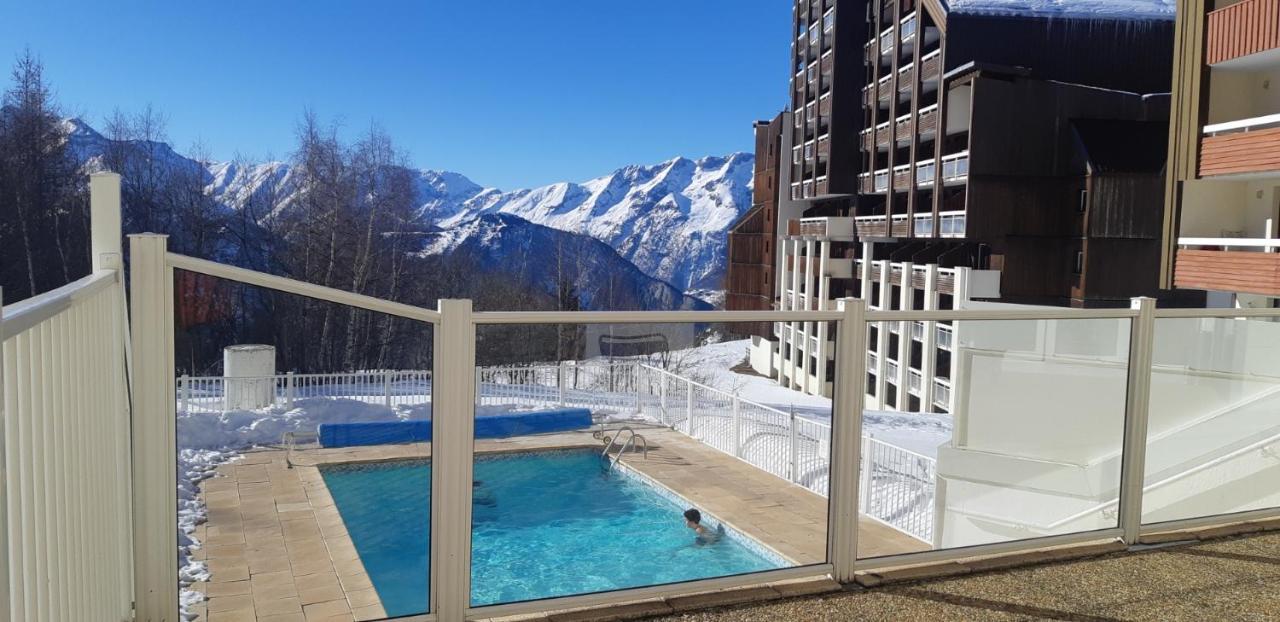 Superb View+Swim Pool+Smart Tv+Netflix+Projector Appartement Huez Buitenkant foto