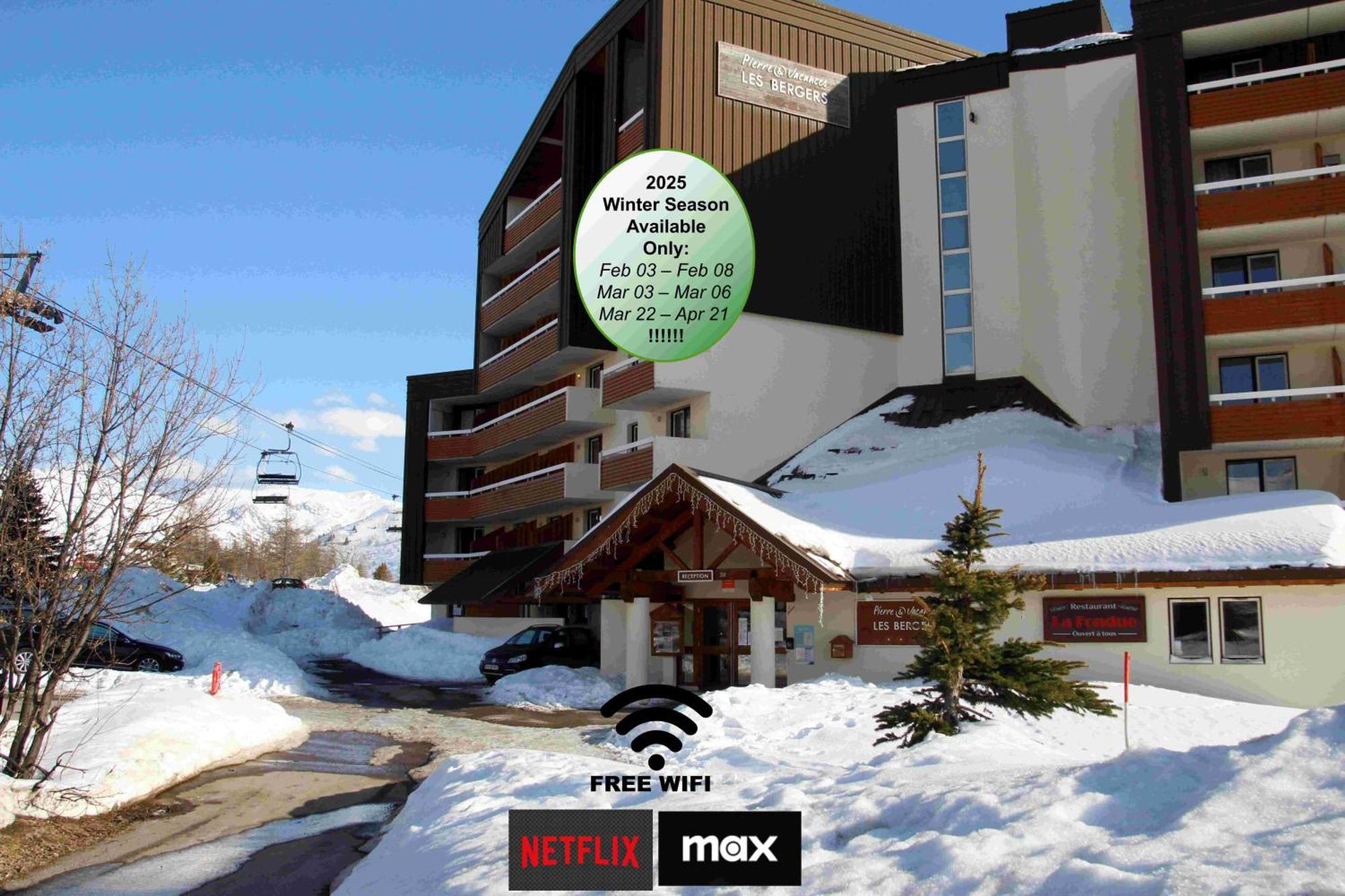 Superb View+Swim Pool+Smart Tv+Netflix+Projector Appartement Huez Buitenkant foto